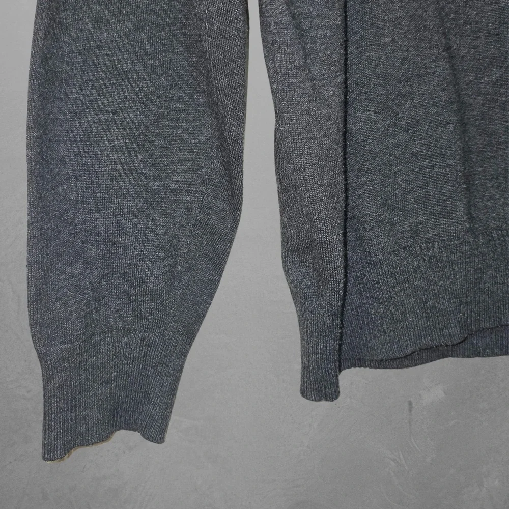 U.S. Polo Assn Mens Medium‎ Charcoal Gray Sweater Quarter Zip Pullover Mock Neck